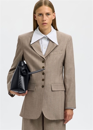 Stella medium leather bag Sort Selected Femme
